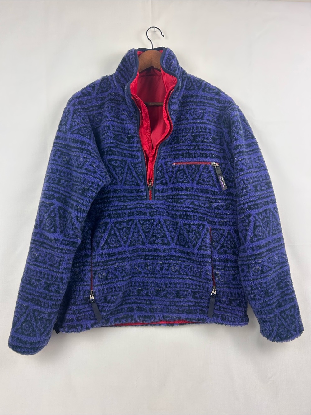 Vintage Patagonia Reversible Glissade Aztec Fleece Pullover USA Size S